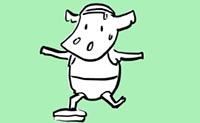 illustration cow dancing