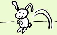 Illustration rabbit hopping